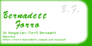 bernadett forro business card